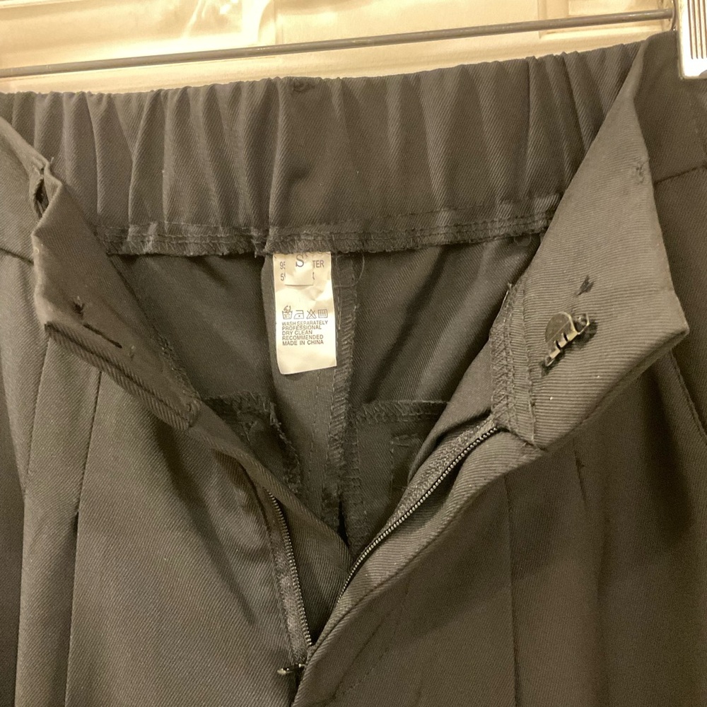 High Waist Pants, Pleated Front, Full Leg, Back Elastic Waist, Belt Loops, Sz S - Picture 5 of 11